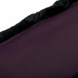 Purple leather lemieux fleece lined brushing boots with black fur trim perfect for brushing boots fig care