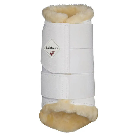 LeMieux Fleece Lined Brushing Boots White Medium Brushing Boots Barnstaple Equestrian Supplies