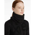 Black high neck fleece snood with subtle embroidered logo from lemieux fleece snood black collection