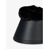 Black lemieux fleece wrapround reach boots black with plush fur lining in faux leather overreach boots style