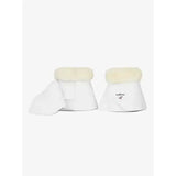 White lemieux fleece wrapround reach boots white with cream fleece lining and faux leather overreach boots design
