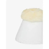 Lemieux fleece wrapround reach boots white made of white faux leather with soft creamy sheepskin top for hoof protection