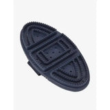 Black rubber lemieux flexi curry comb navy with textured ridged surface and triangular pattern for horse grooming