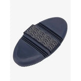 Navy lemieux flexi curry comb with dark blue rubber brush and repeating mieux lemi pattern on central strap