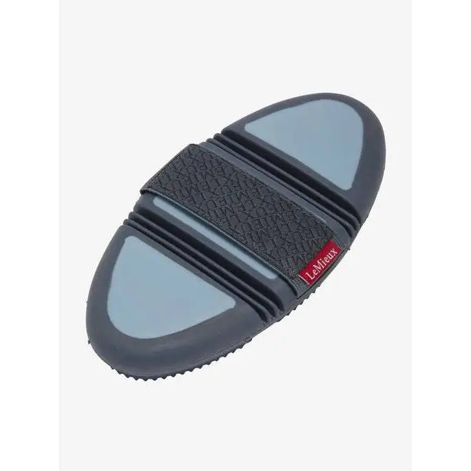 Oval-shaped Lemieux Flexi Curry Comb Petrol with textured grip and red logo