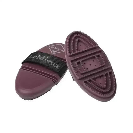 Maroon lemieux flexi curry comb rioja with black strap and textured rubber bristles for easy grooming