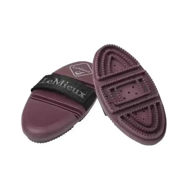 Maroon lemieux flexi curry comb rioja with black strap and textured rubber bristles for easy grooming