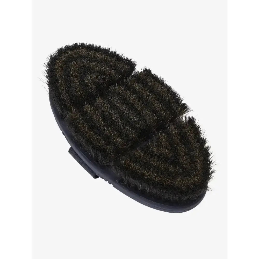 Lemieux flexi horse navy horse hair body brush with black bristle and sturdy oval handle for grooming