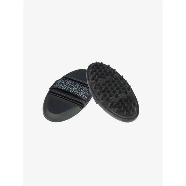 Black rubber lemieux flexi massage brush with textured grip and flexible bristles for gentle grooming