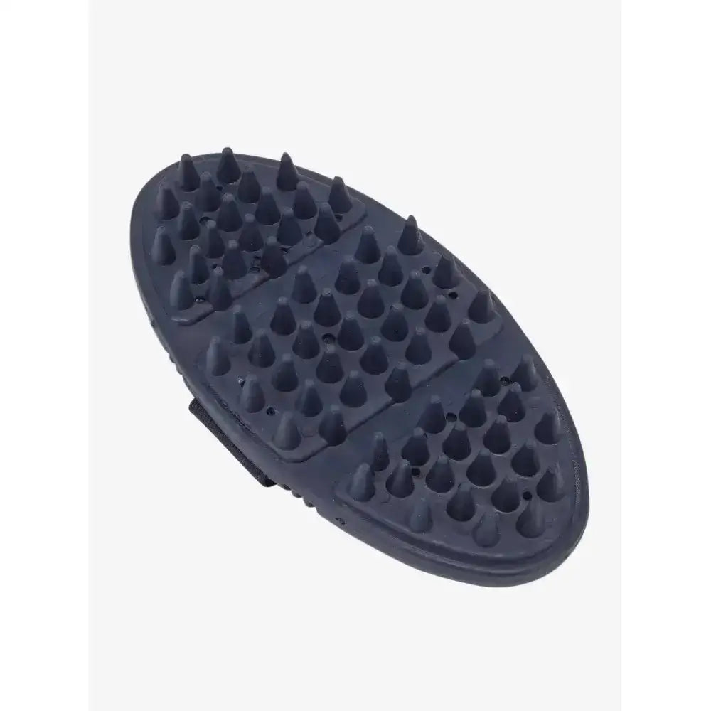 Black lemieux flexi massage brush with soft rubber nodules and dense conical bristles in navy color