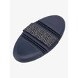 Dark blue lemieux flexi massage brush with soft rubber nodules textured grip and mieux logo pattern