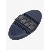 Dark blue lemieux flexi massage brush with soft rubber nodules textured grip and mieux logo pattern