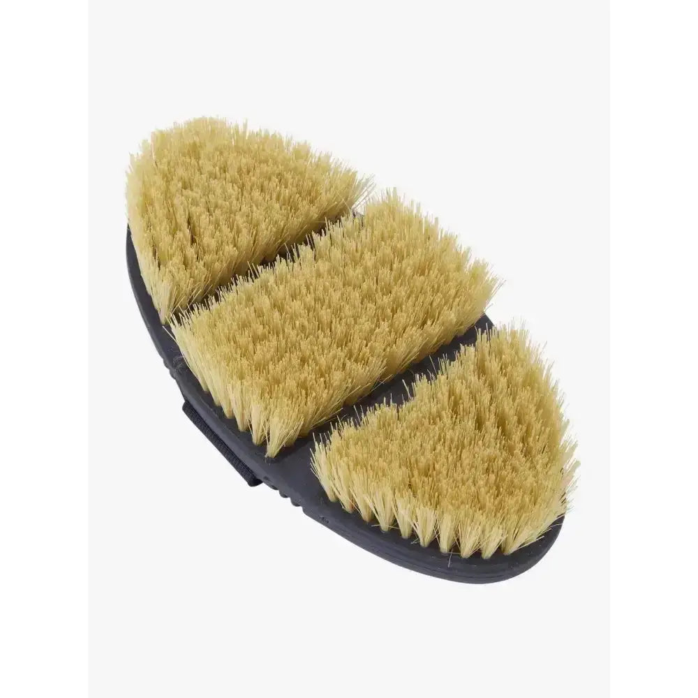 Lemieux flexi scrubbing brush navy with black body and three sections of light tan natural bristles for easy cleaning