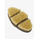 Brown lemieux flexi scrubbing brush walnut with three natural tan bristle sections for exfoliation and massage