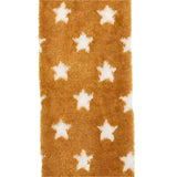 A plush caramel rug with white stars adds cozy charm to lemieux fluffy character socks chancer and mini lemieux pony