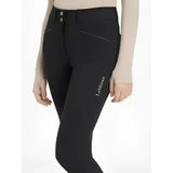 Black lemieux freya pro breeches with sleek form-fitting design and subtle white stitching on seams