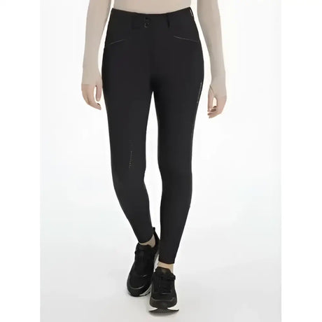 Black lemieux freya pro form-fitting equestrian breeches with subtle side panel detailing for riding comfort