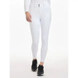 White lemieux freya pro breeches with fitted design and two black buttons made from highly durable fabric