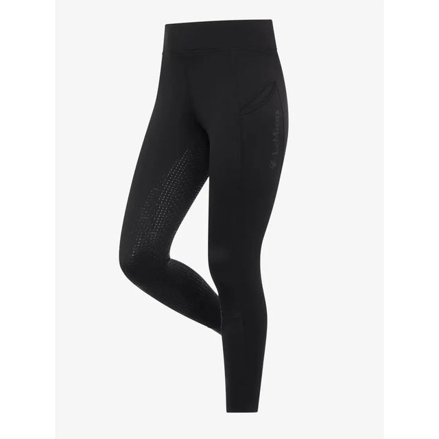 LeMieux Full Grip Brushed Pull On Black Black 6 Riding Tights Barnstaple Equestrian Supplies