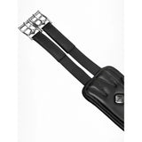 Black leather anatomic high performance girth black with comfort gel impregnated quilted saddle pad and silver buckle