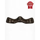 Black leather saddle pad with silver buckles and diamond studs from lemieux gel-tek anatomic mono girth brown design