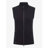 Black fleece lemieux giselle gilet with full-length zipper and side pockets made from bonded sweat fabric for time teaching dressage