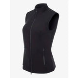 Black sleeveless zip-up lemieux giselle gilet with high collar side pockets in bonded sweat fabric for time teaching dressage