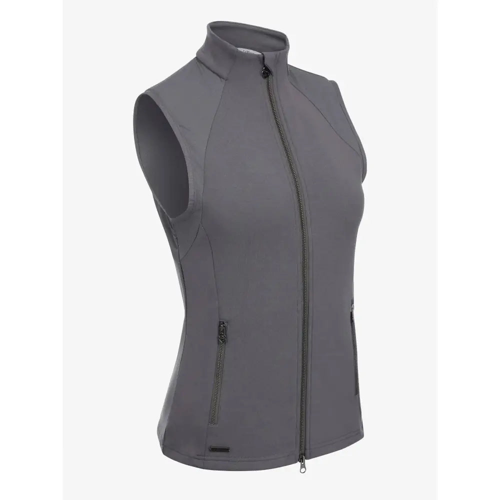 Lemieux giselle gilet grey zip-up sleeveless vest with high collar and side pockets stylish throw-on layer
