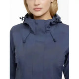 Navy blue lemieux grace long rain jacket dusk with waterproof material adjustable hood and drawstrings