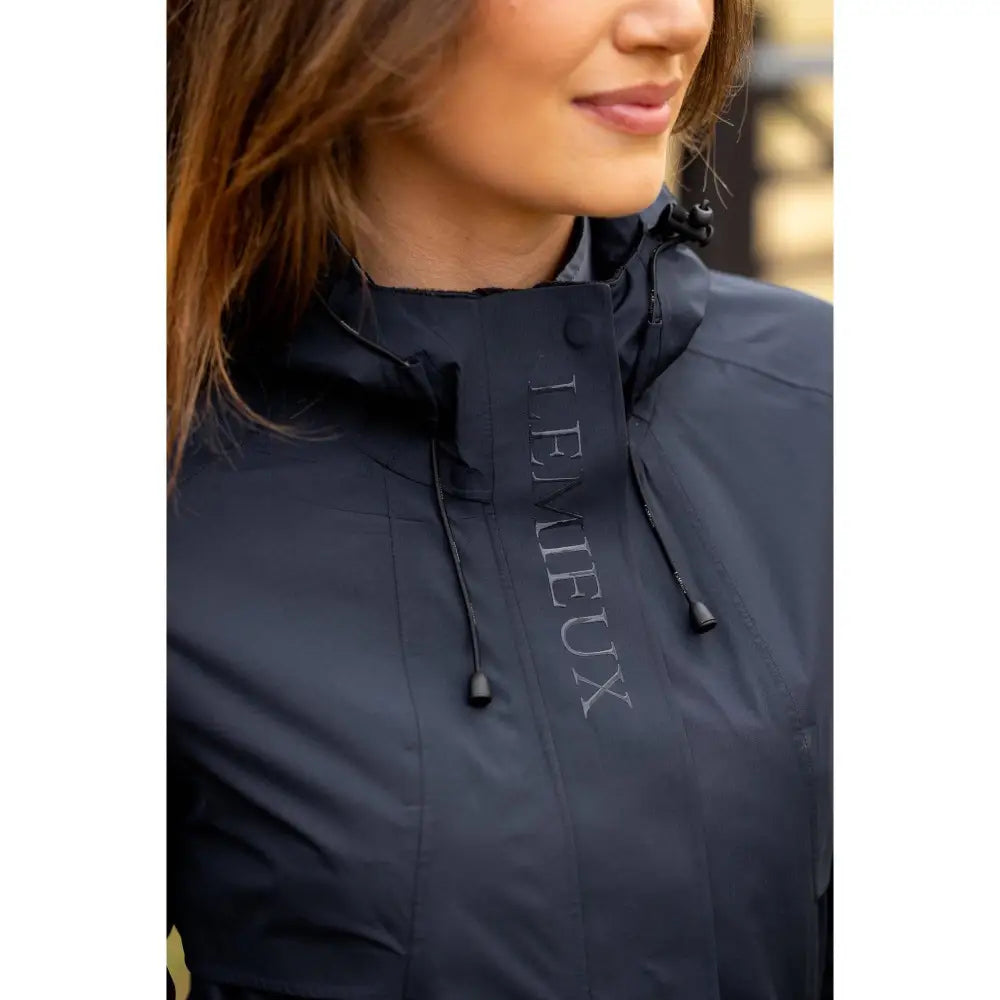 Lemieux Grace Long Rain Jacket Navy 6 Outdoor Coats & Jackets Barnstaple Equestrian Supplies