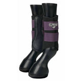 Black and purple lemieux grafter boot fig with textured leather panels and adjustable straps offer fantastic protection