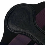 Black textured leather strap with pebbled finish and dark purple elastic band on lemieux grafter boot fig offering fantastic style