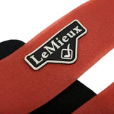Red and black lemieux grafter boot sienna strap with white trimmed logo patch for a hard working boot look