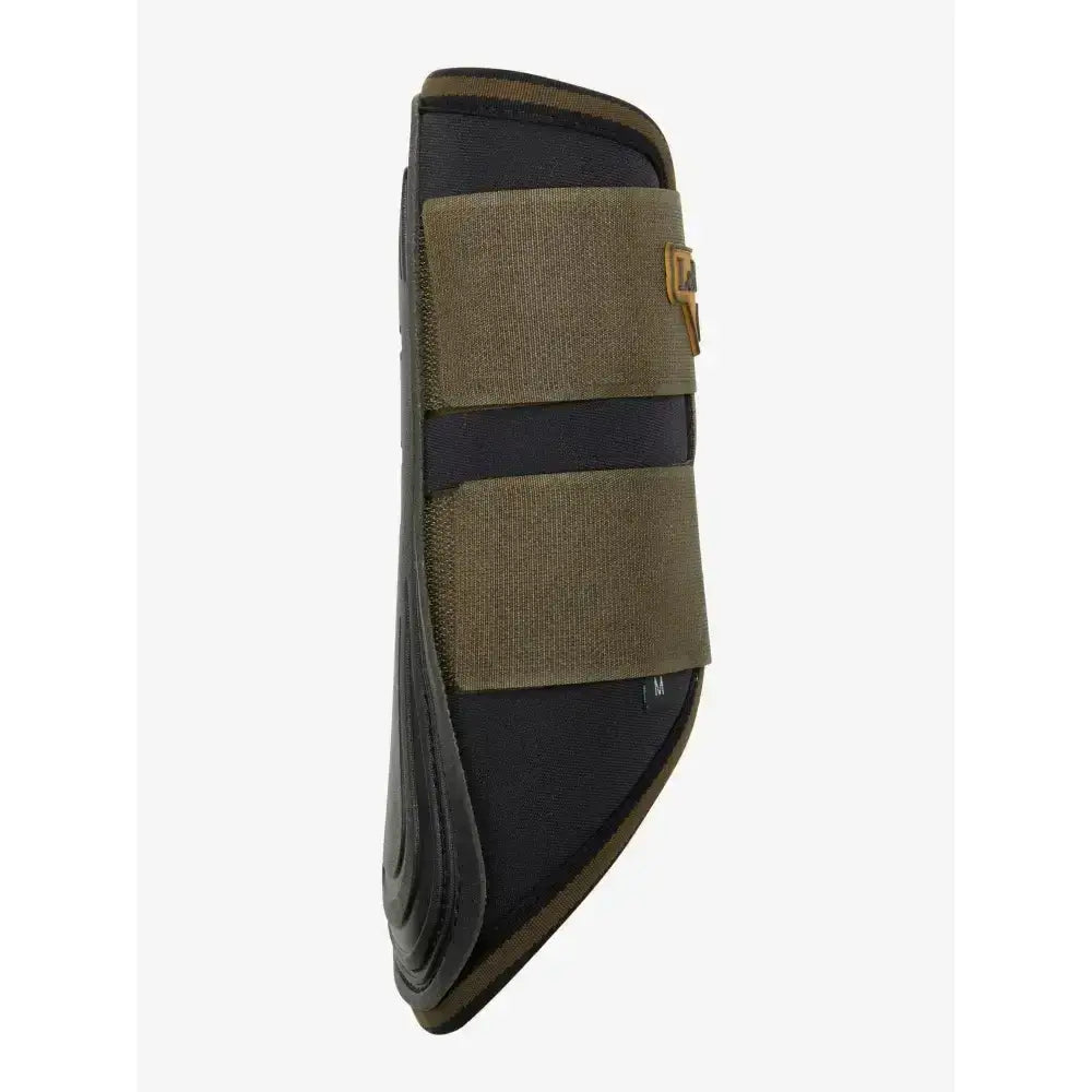 Olive green and black lemieux grafter boots alpine with adjustable straps highly durable brushing boots for horses