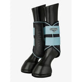 Lemieux grafter boots glacier in black and light blue featuring sleek, highly durable brushing boots design