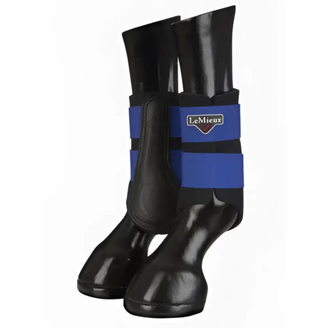 Black lemieux grafter brushing boot benetton with blue straps showing back side of the brushing boot benetton