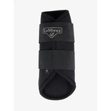 Black lemieux grafter brushing boot with adjustable straps and padded interior for highly durable hoof protection