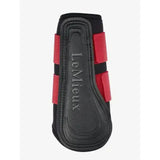 Black and red lemieux grafter brushing boot with textured leather-like material and adjustable straps for durability