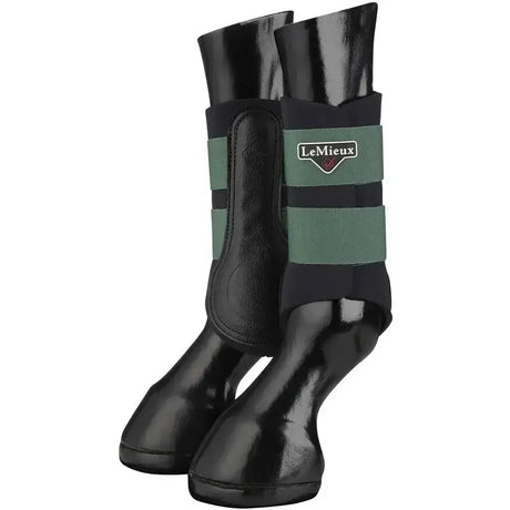 Black lemieux grafter brushing boot guards with green and black stripes for highly durable hunter use