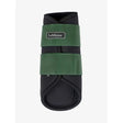 Lemieux grafter brushing boot in hunter green with elastic straps for a highly durable grafter brushing boot use