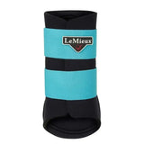 Lemieux grafter brushing boots azure with black and teal stripes designed for horse hoof protection