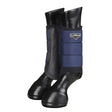 Black and navy blue lemieux grafter brushing boots with sleek padded design for protection in brushing boots ink style