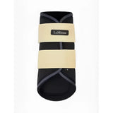 Black lemieux grafter brushing boots with cream straps and gray trim for ultimate leg protection