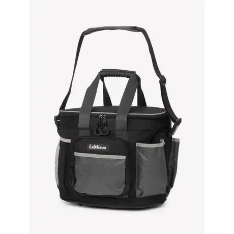 Lemieux grooming bag black utility tote with mesh side pockets and reinforced top handle for tough grooming carry-all