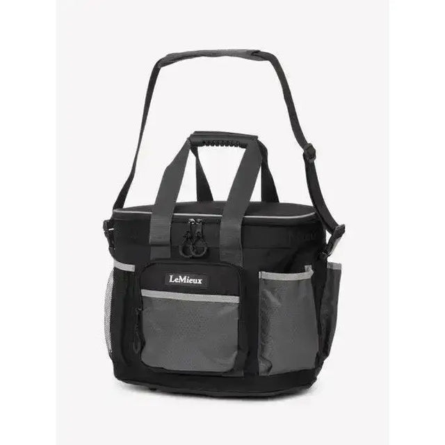 Lemieux grooming bag black utility tote with mesh side pockets and reinforced top handle for tough grooming carry-all