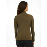Olive green lemieux halle lightweight base layer alpine with long sleeves high collar and seamless design