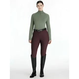 Olive green lemieux halle lightweight base layer rosemary long-sleeved high-neck top with sleek form-fitting design