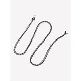 Black braided rope lemieux harlequin leadrope navy pecan with silver toned metal clasp for secure handling