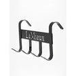 Black metal lemieux headcollar hanger with lemieux engraved in silver perfect for headcollar storage