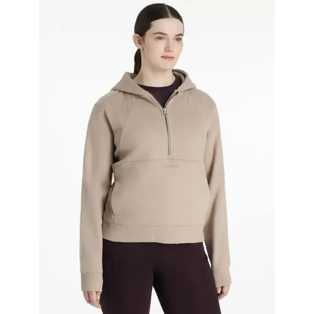 Lemieux Henrietta Half Zip Hoodie Almond Almond UK 6 Hoodies